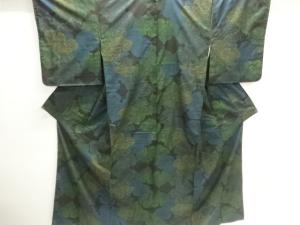 葉模様織出し本場泥大島紬着物（5マルキ）